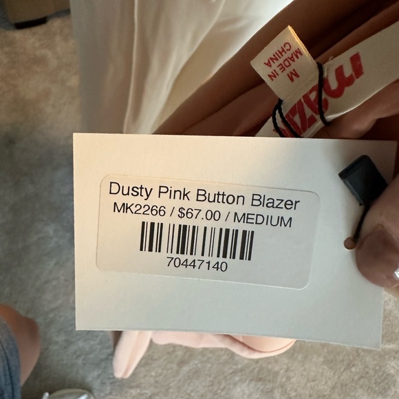 NWT Mazik Dusty Rose Blazer, size Medium - Picture 5 of 5